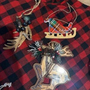 Festive Reindeer and Sleigh Ornaments